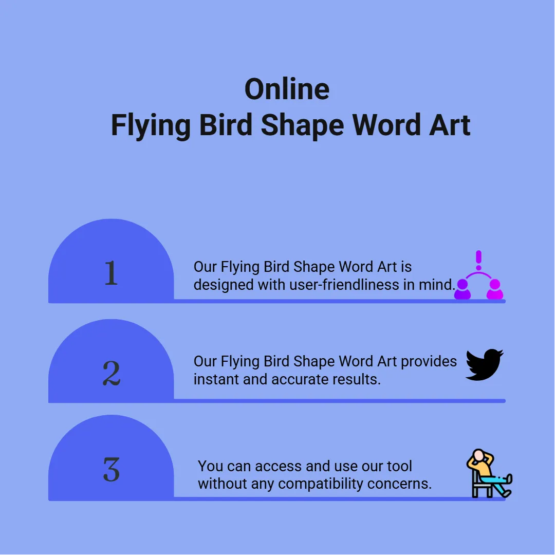 online Flying Bird Shape Word Art