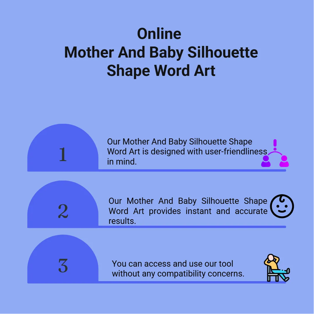 Online Mother And Baby Silhouette Shape Word Art