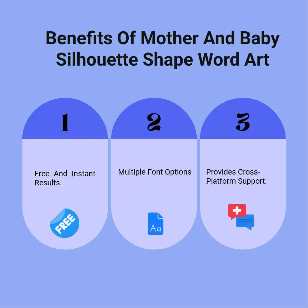 Benefits Of Mother And Baby Silhouette Shape Word Art