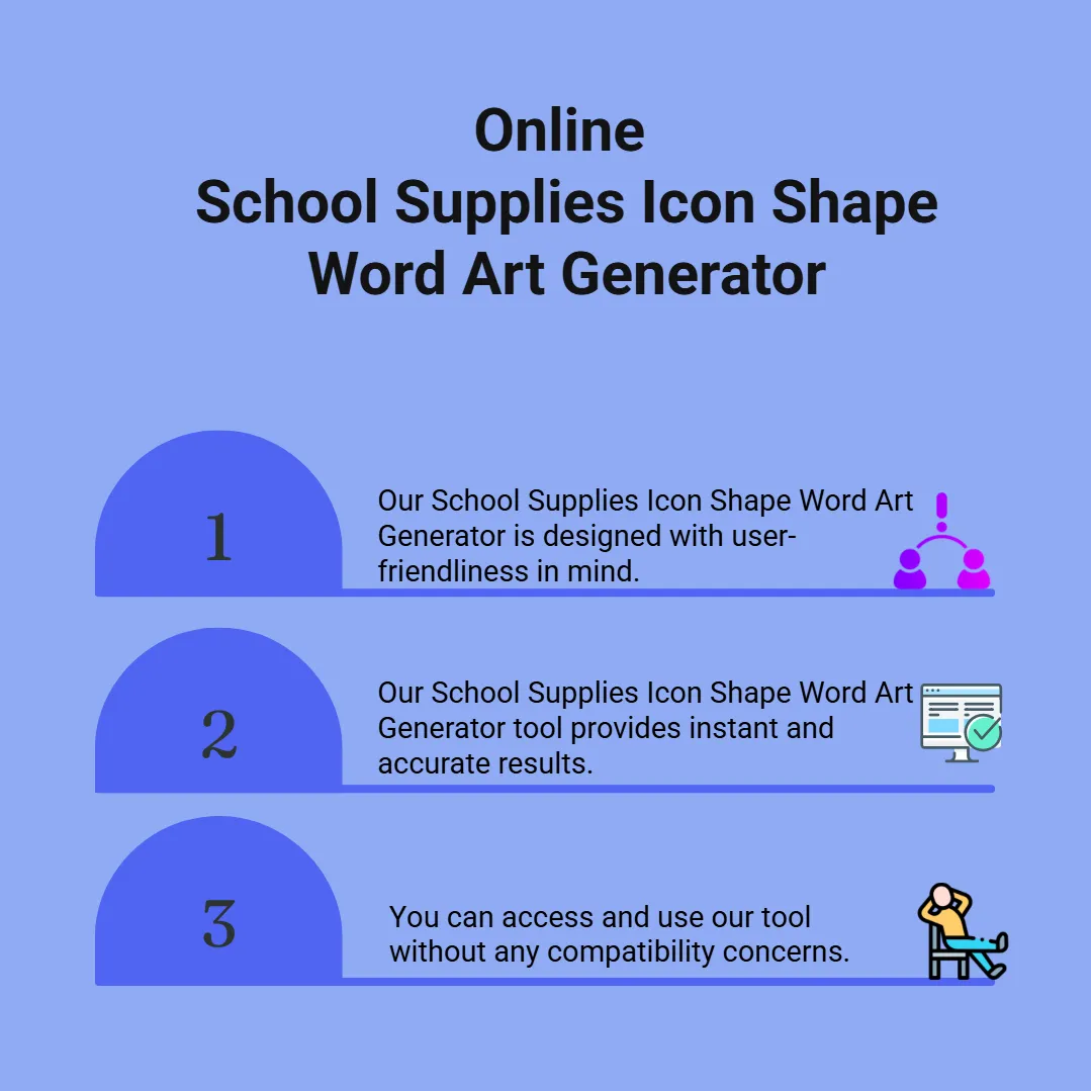online School Supplies Icon Shape Word Art Generator