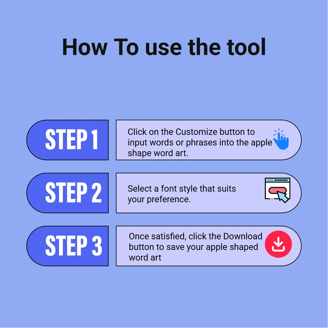 how to use Online Apple Shape Word Art