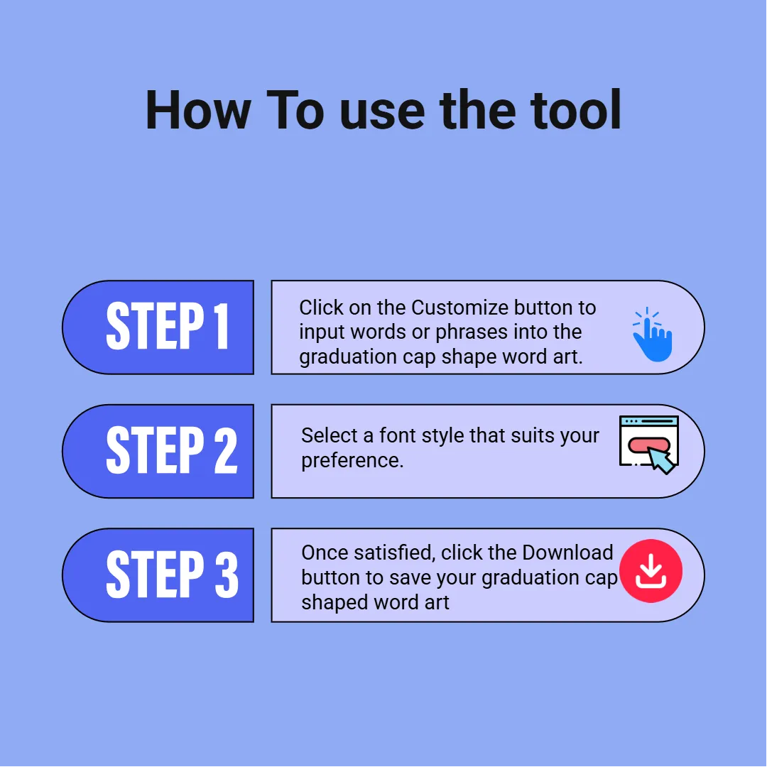 how to use Graduation Cap Shape Word Art